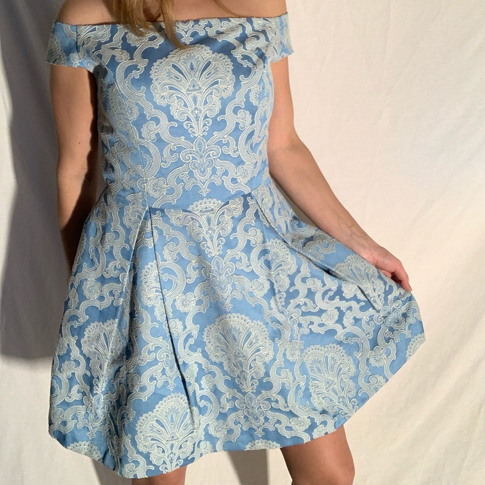 Off the shoulder embroidered dress